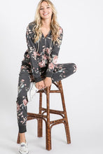 Load image into Gallery viewer, Floral Print Jogger Set - Hoodie and Pants
