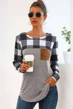 Load image into Gallery viewer, BLACK BUFFALO PLAID LONG SLEEVE TOP
