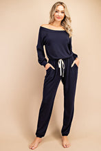 Load image into Gallery viewer, OFF THE SHOULDER DRAWSTRING JUMPSUIT
